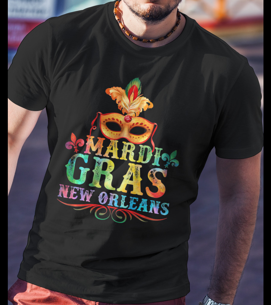 Mardi Gras Mask Fleur De Lis New Orleans T-Shirt
