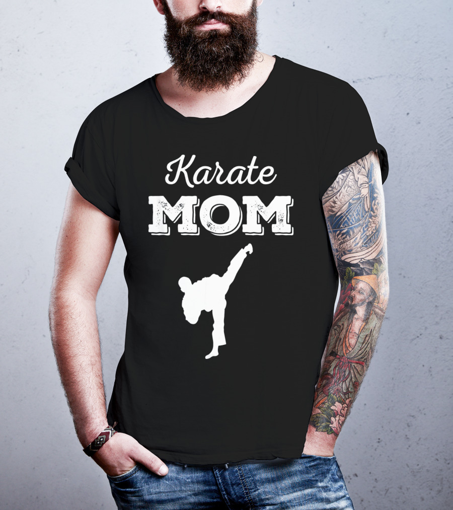 Karate Mom Martial Arts Silhouette Kick T-Shirt