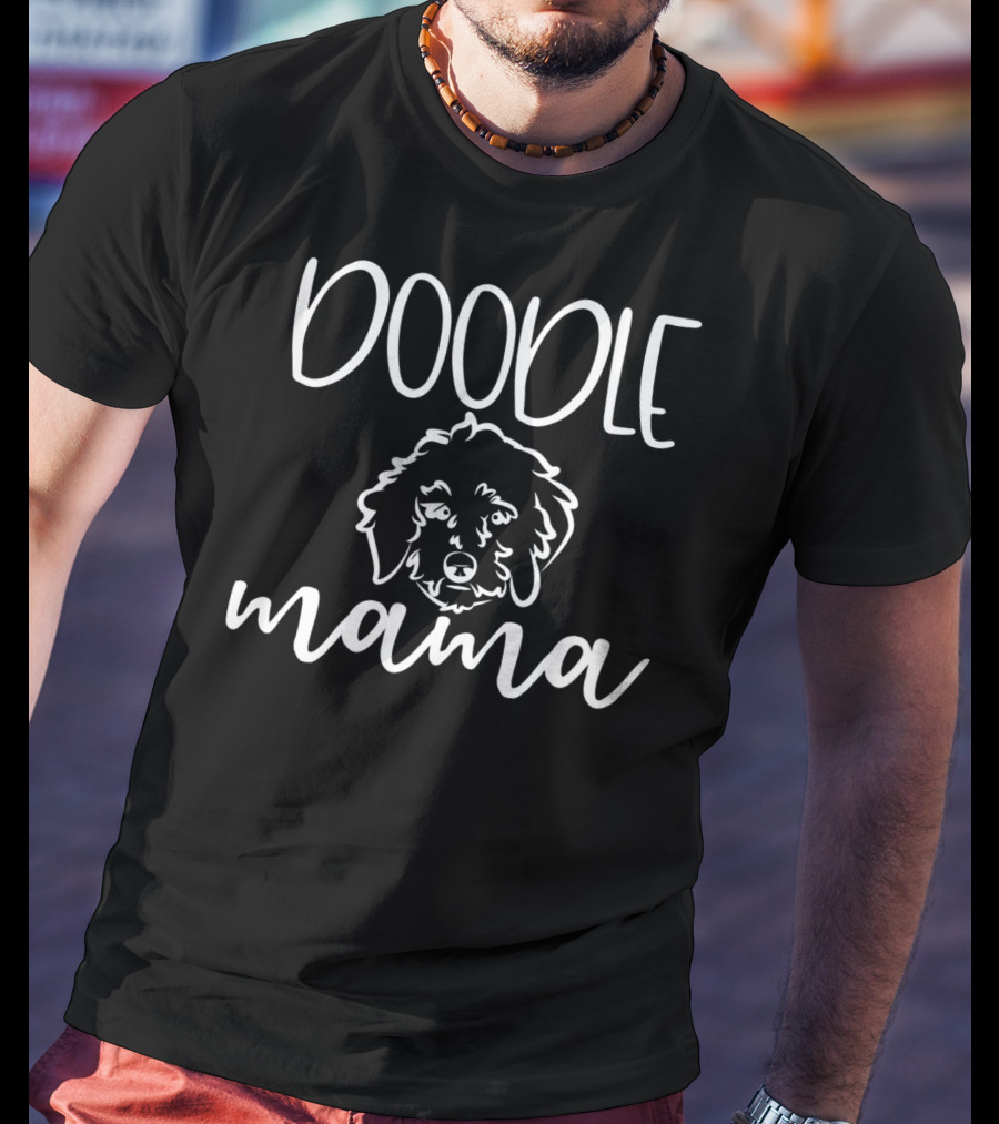 Doodle Mama Dog Mom GoldenDoodle Sketch T-Shirt