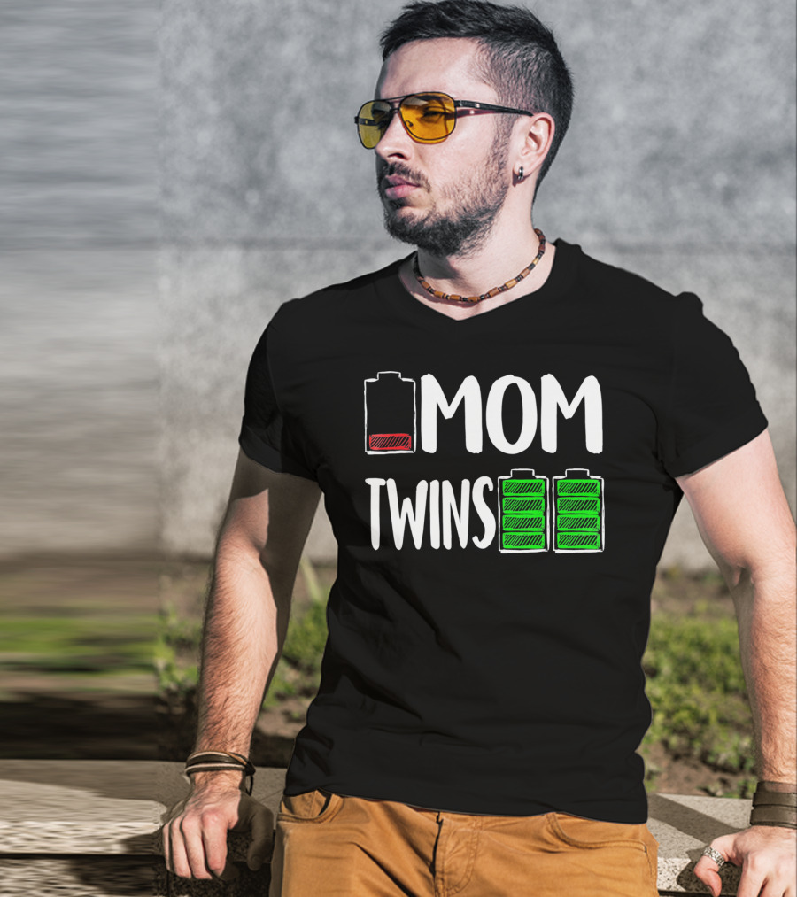 Mom Low Battery Twins Full Charge T-Shirt
