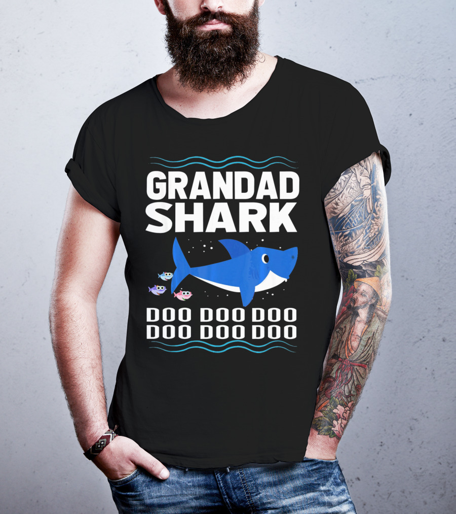 Grandad Shark Doo Doo Doo Doo Doo Doo Funny Baby T-Shirt