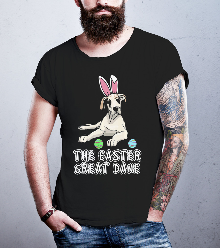 The Easter Great Dane With Bunny Ears And Eggs For Women Wen Mother T-Shirt