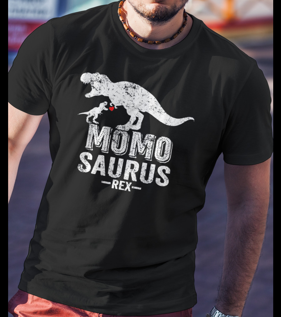 Momo Saurus Rex Dinosaur Family Love T-Shirt