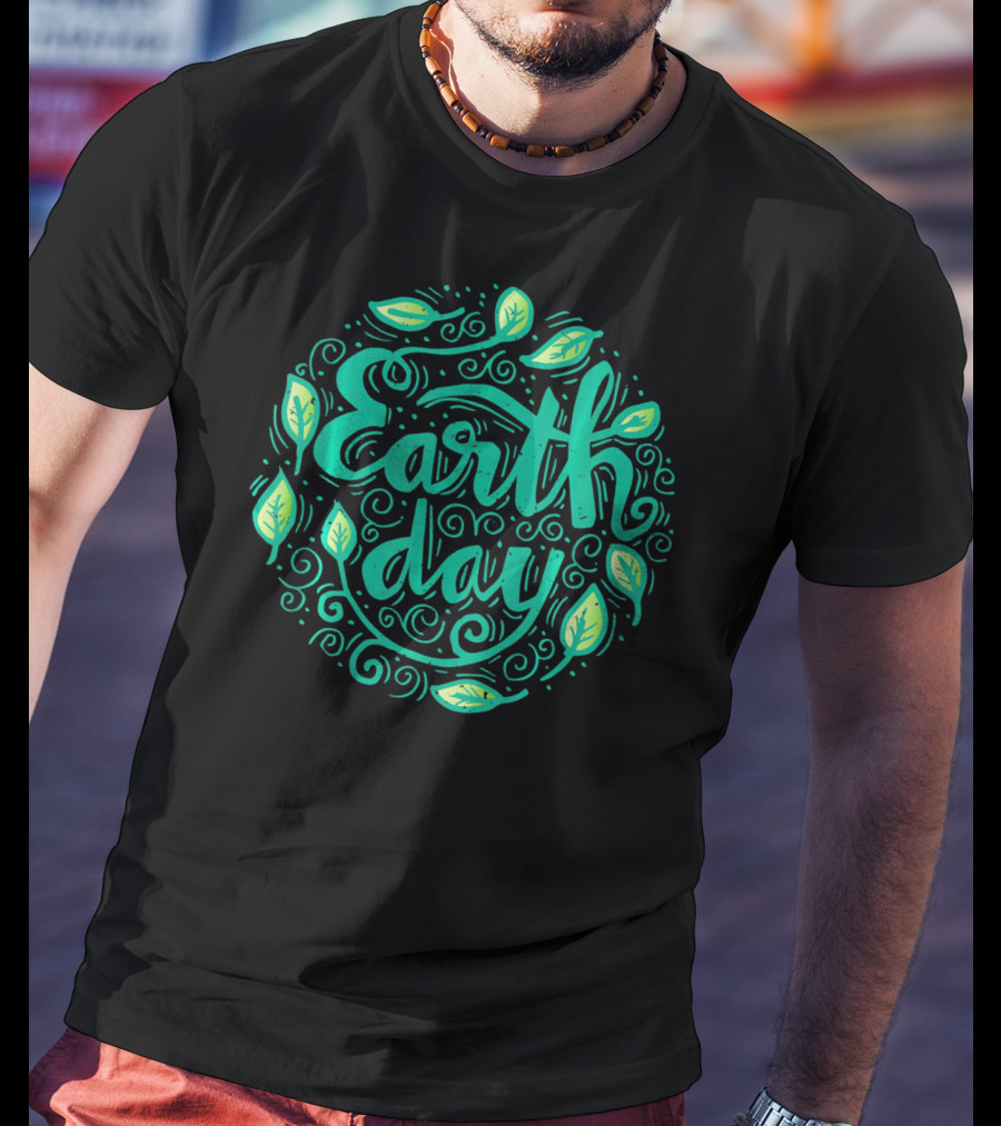 Earth Day Green Leaf Swirl T-Shirt