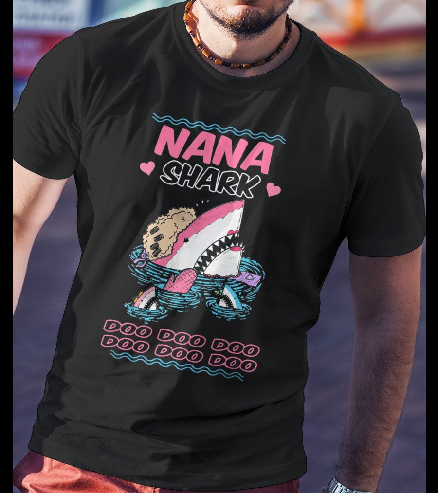 Nana Shark Doo Doo Doo Doo Doo Doo Funny Kids Video T-Shirt