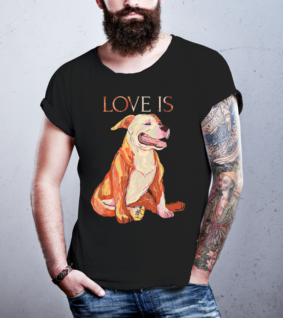 LOVE IS Pitbull Dog Cute T-Shirt