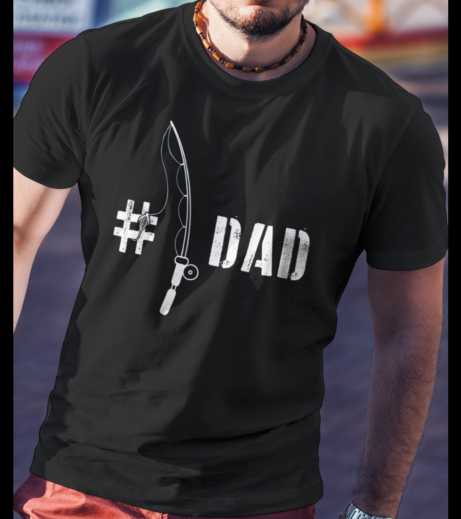 1 Dad Fishing Daddy Fat Funny Fisherman T-Shirt