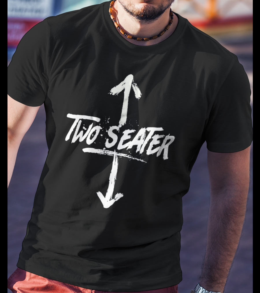 Dolphintee Two Seater Funny Gag Dad Arrow T-Shirt