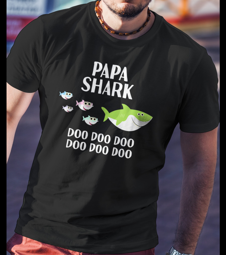 Papa Shark Doo Doo Doo Doo Fathers Mens T-Shirt