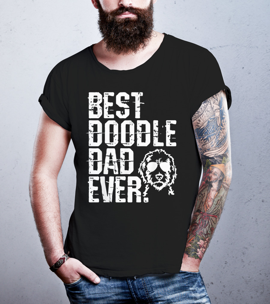 Best Doodle Dad Ever Golden Retrievers Sunglasses T-Shirt