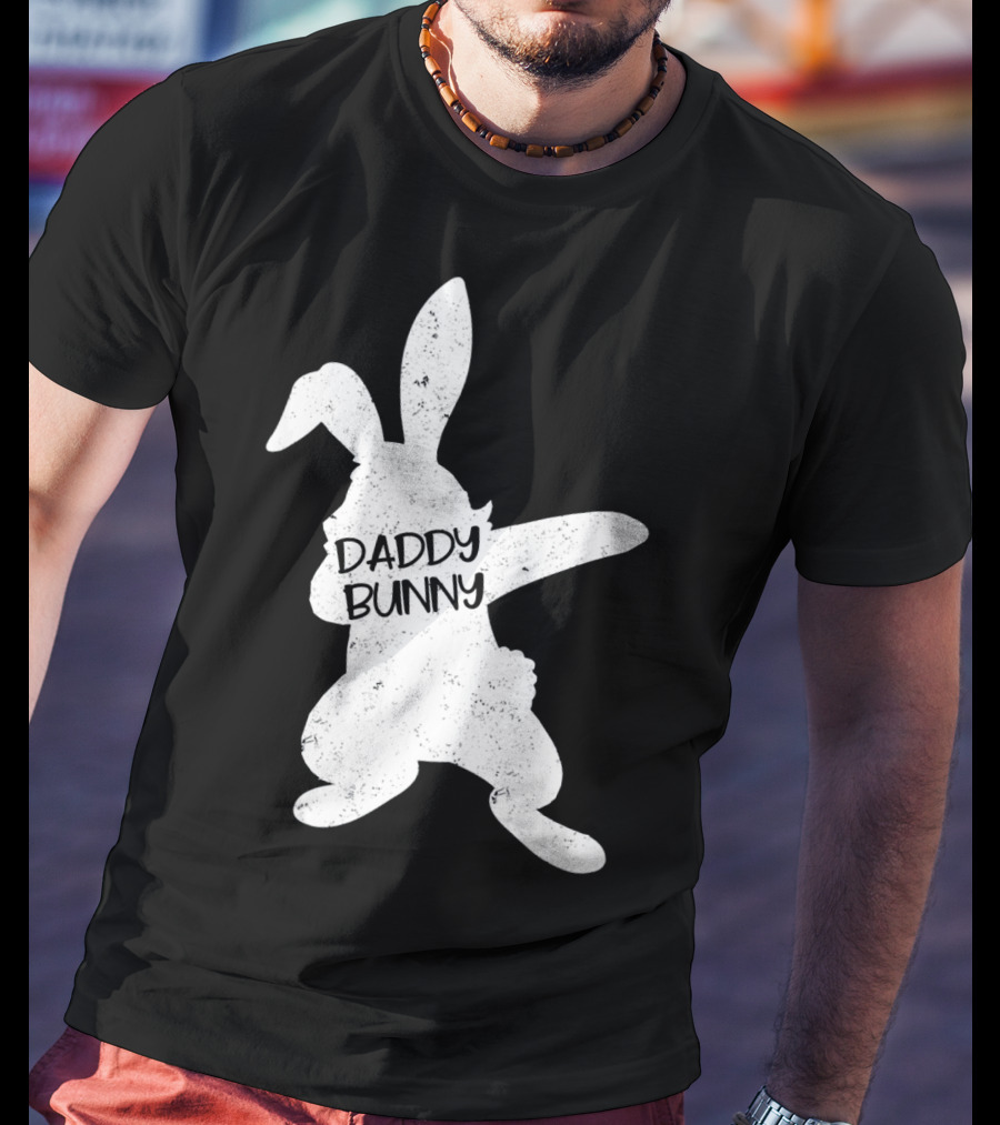 Daddy Bunny Dabbing Rabbit Cute Matching T-Shirt