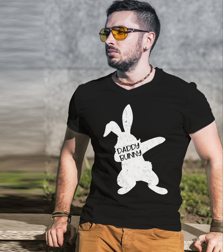 Daddy Bunny Dabbing Rabbit Cute Matching T-Shirt