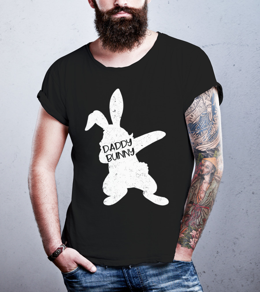 Daddy Bunny Dabbing Rabbit Cute Matching T-Shirt