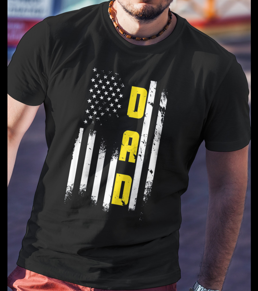 Thin Gold Line Flag Dad 911 Dispatcher Father's Day T-Shirt