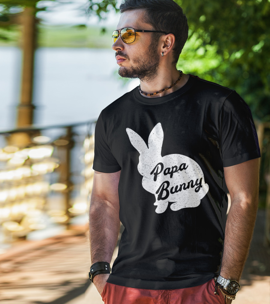 Papa Bunny Funny And Cute Easter Mens T-Shirt