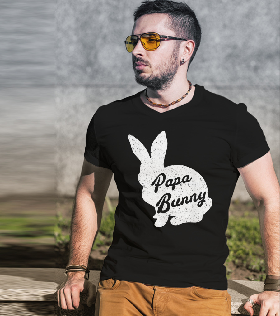 Papa Bunny Funny And Cute Easter Mens T-Shirt