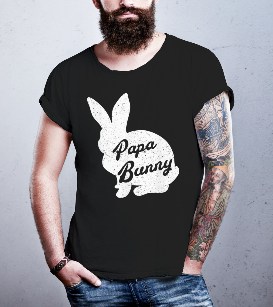 Papa Bunny Funny And Cute Easter Mens T-Shirt