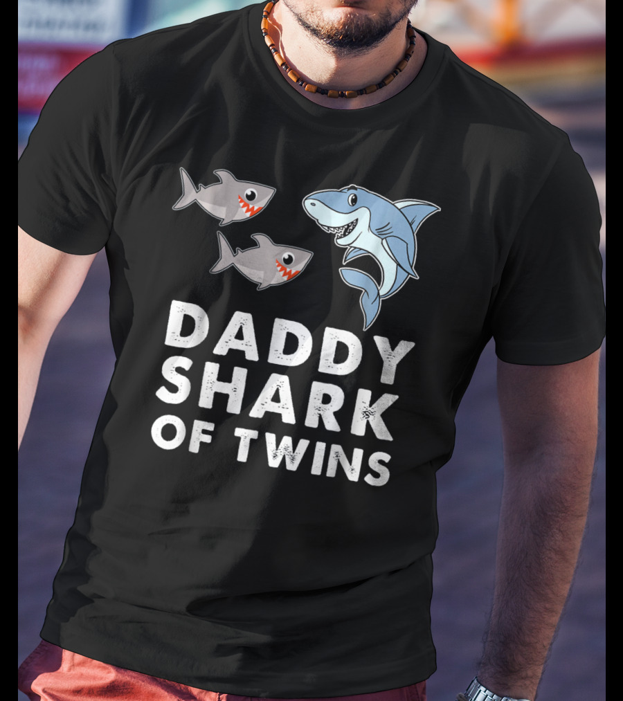 Daddy Shark Of Twins T-Shirt