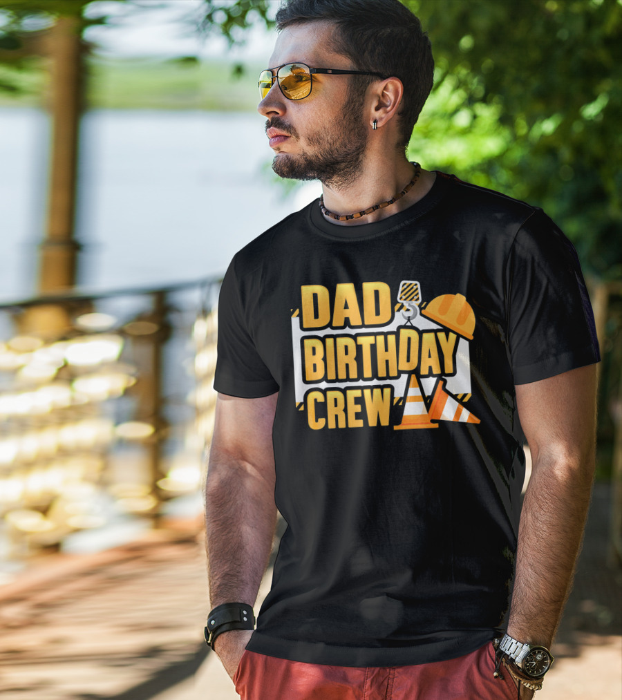 Dad Birthday Crew Boys Construction T-Shirt