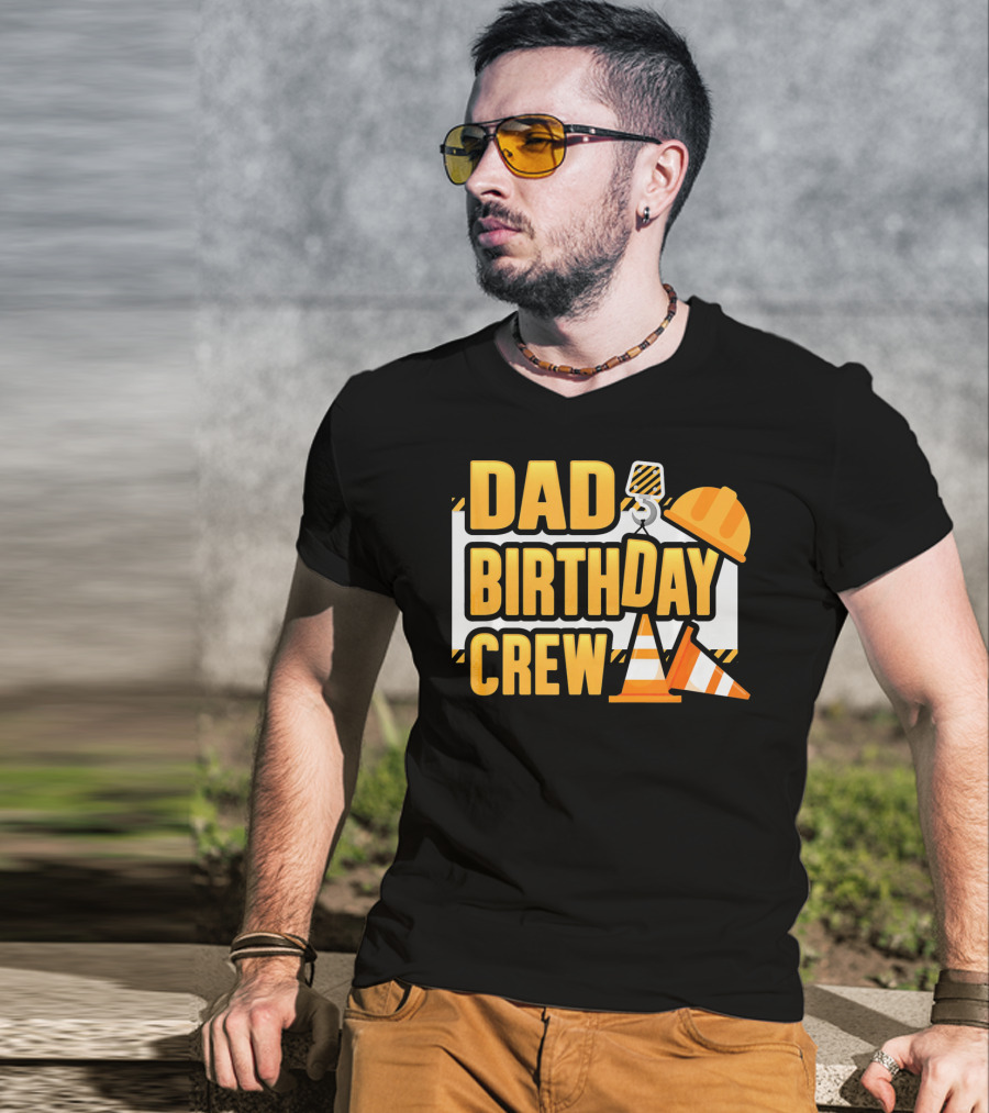 Dad Birthday Crew Boys Construction T-Shirt