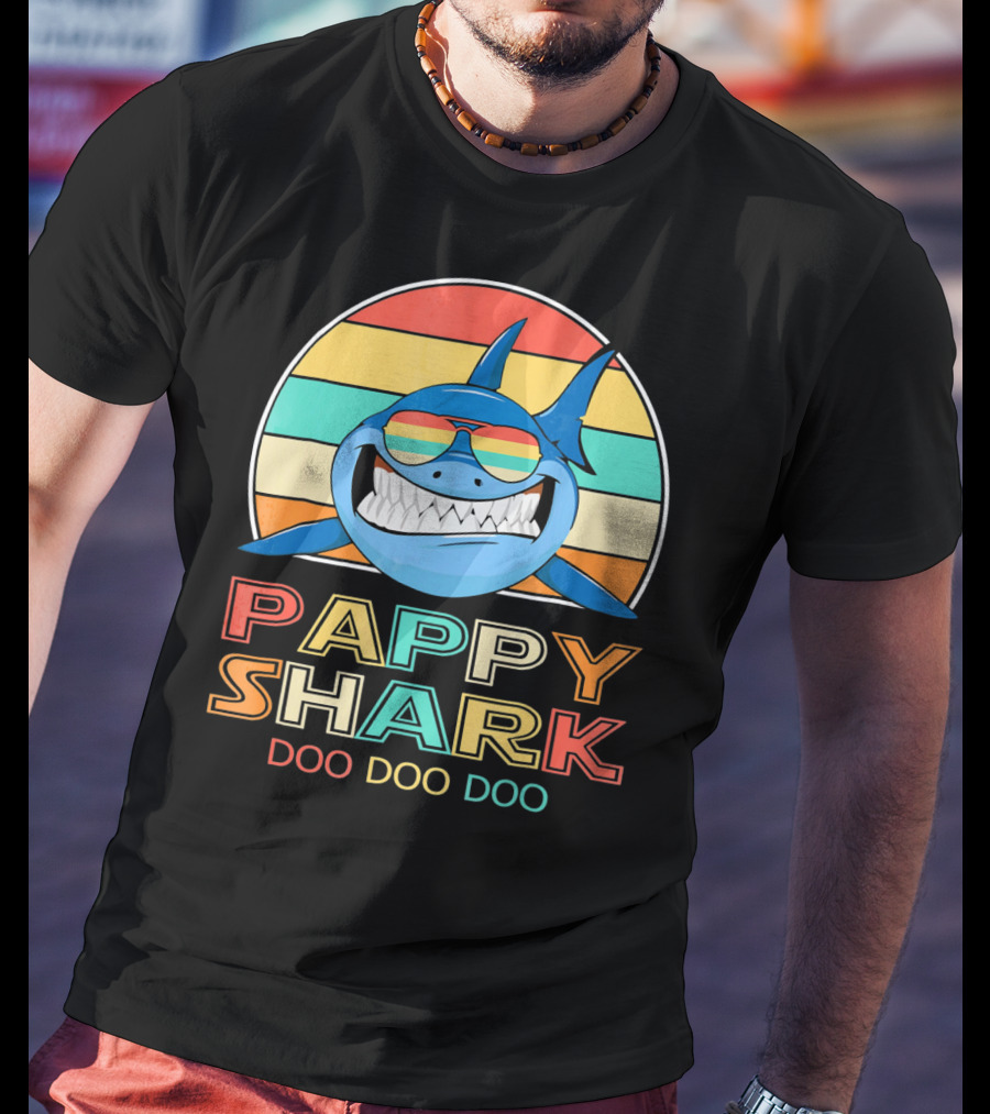 Pappy Shark Doo Doo Doo Retro Vintage T-Shirt