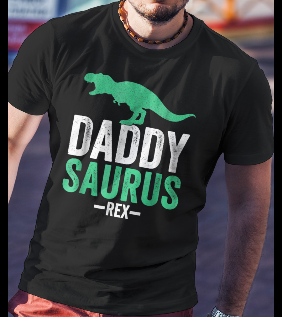 Daddysaurus Rex Funny Dad Mens Dinosaur T-Shirt
