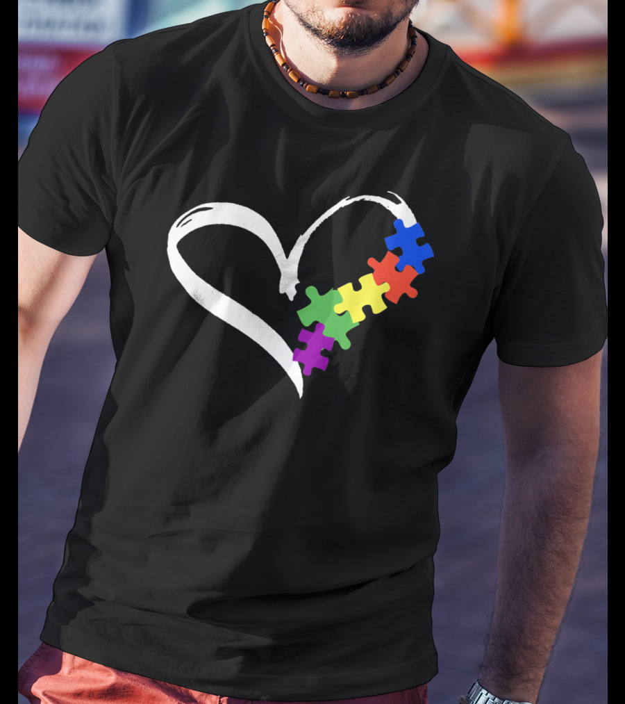 Puzzle Heart Autism Love T-Shirt