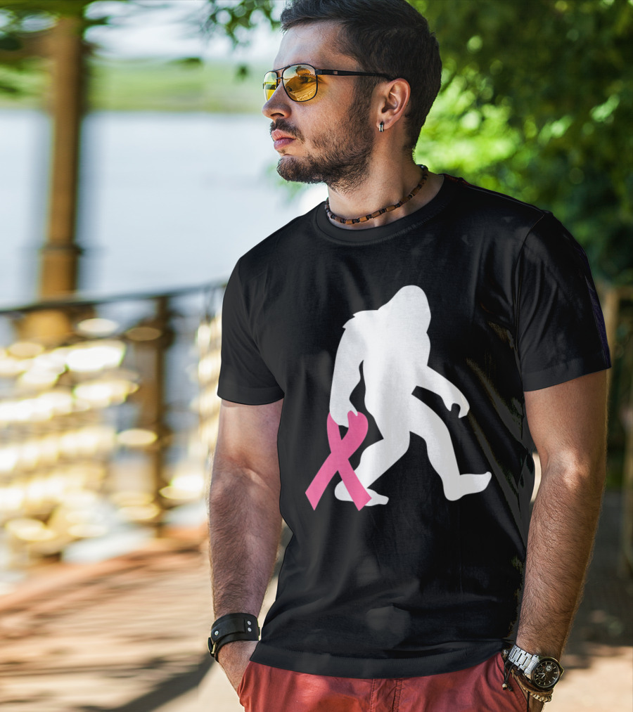 Breast Cancer Awareness Bigfoot Pink T-Shirt