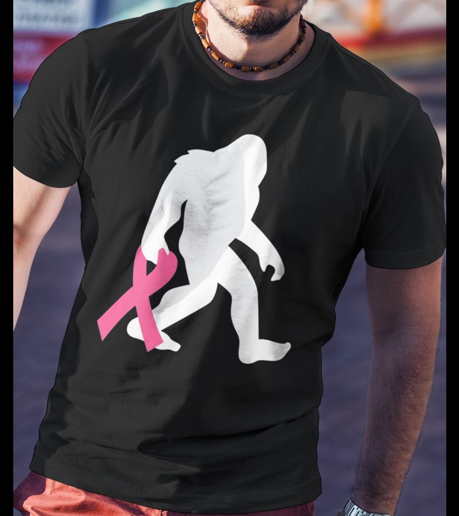 Breast Cancer Awareness Bigfoot Pink T-Shirt
