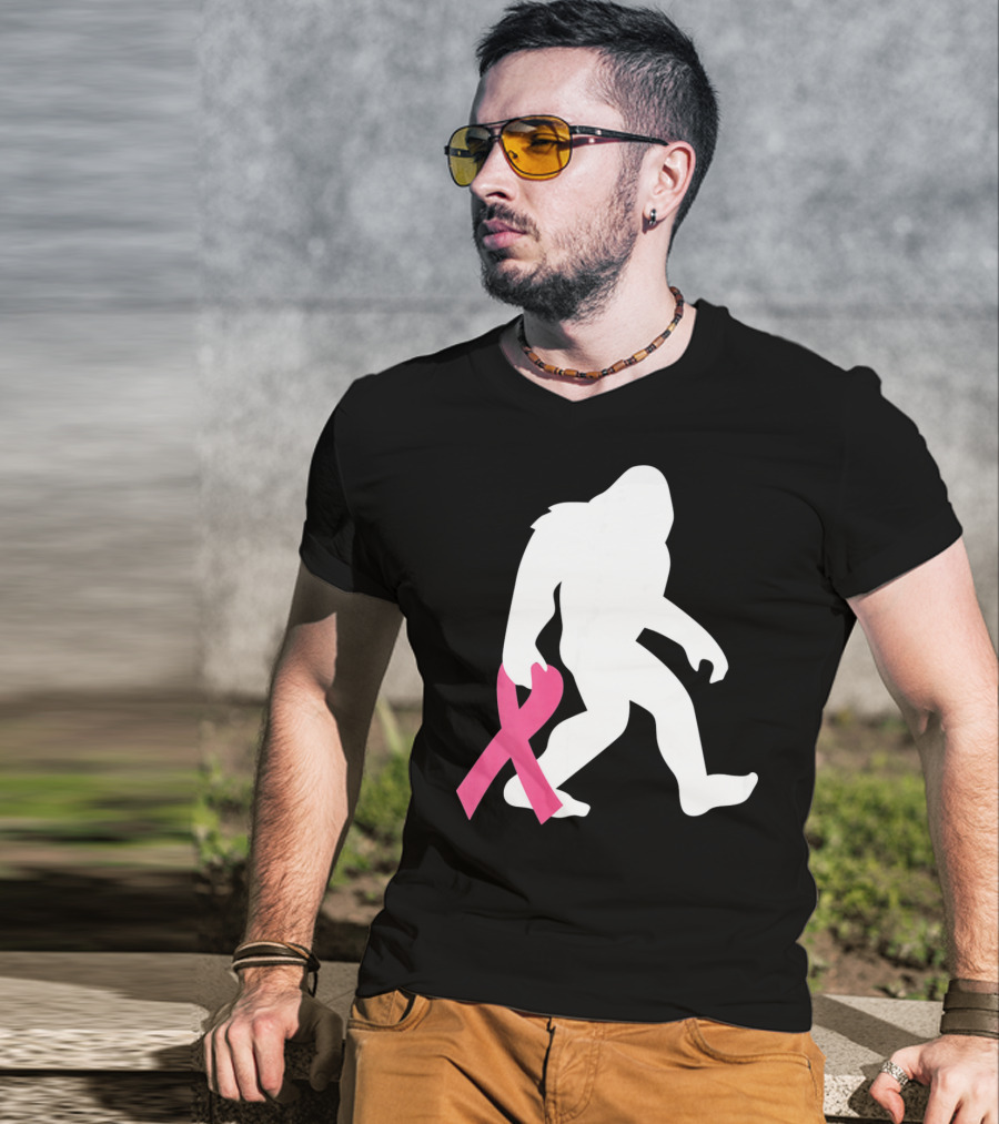 Breast Cancer Awareness Bigfoot Pink T-Shirt