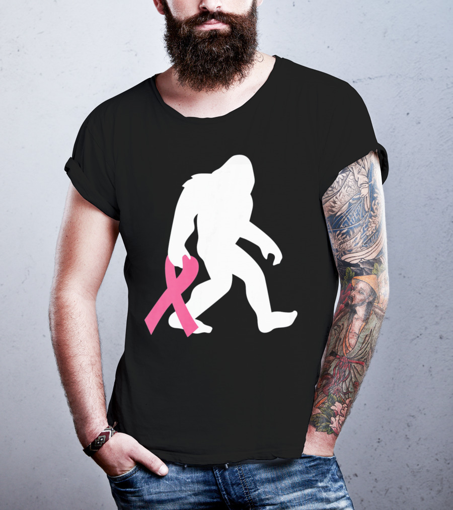 Breast Cancer Awareness Bigfoot Pink T-Shirt