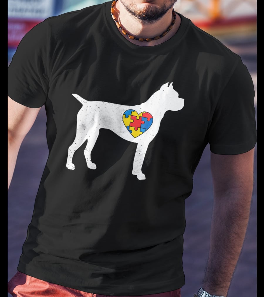 Boxer Heart Autism Awareness Puzzle Day T-Shirt