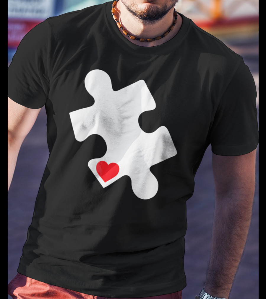 Love Autism Awareness Puzzle Heart T-Shirt