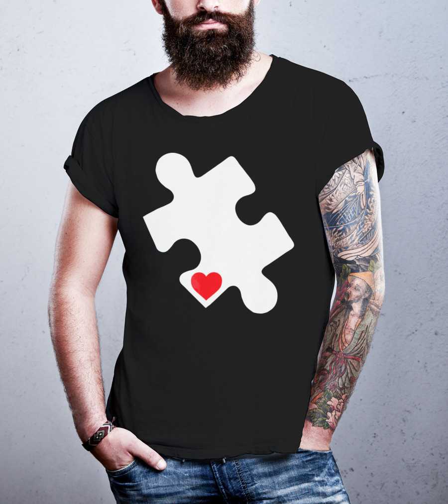 Love Autism Awareness Puzzle Heart T-Shirt