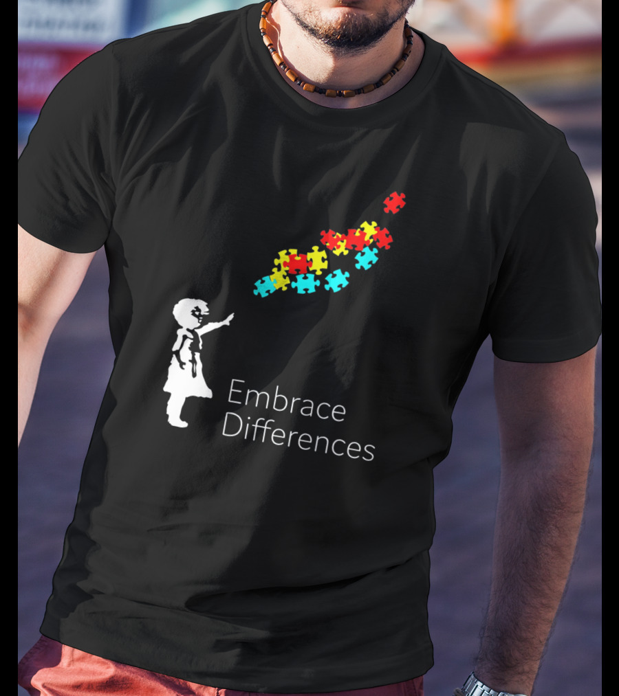 Embrace Differences Autism Puzzle Piece Awareness T-Shirt