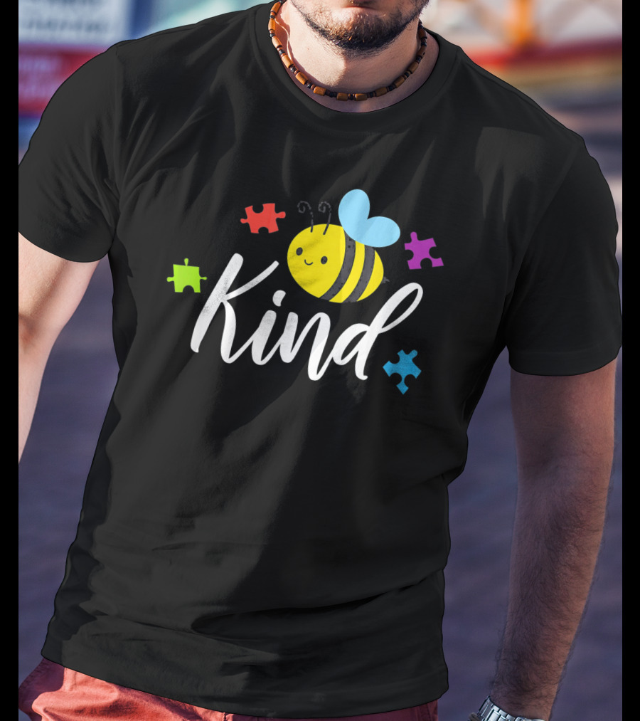 Bee Kind Kindness Autism Awareness Puzzle Piece T-Shirt