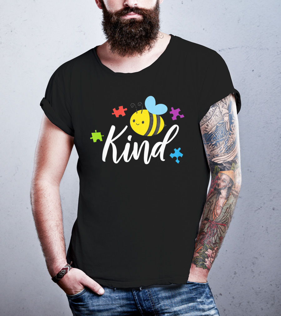 Bee Kind Kindness Autism Awareness Puzzle Piece T-Shirt