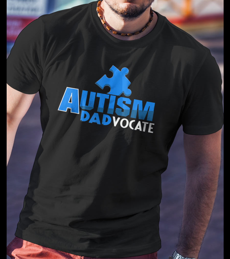 Autism Awareness Puzzle Piece Autism Dadvocate T-Shirt