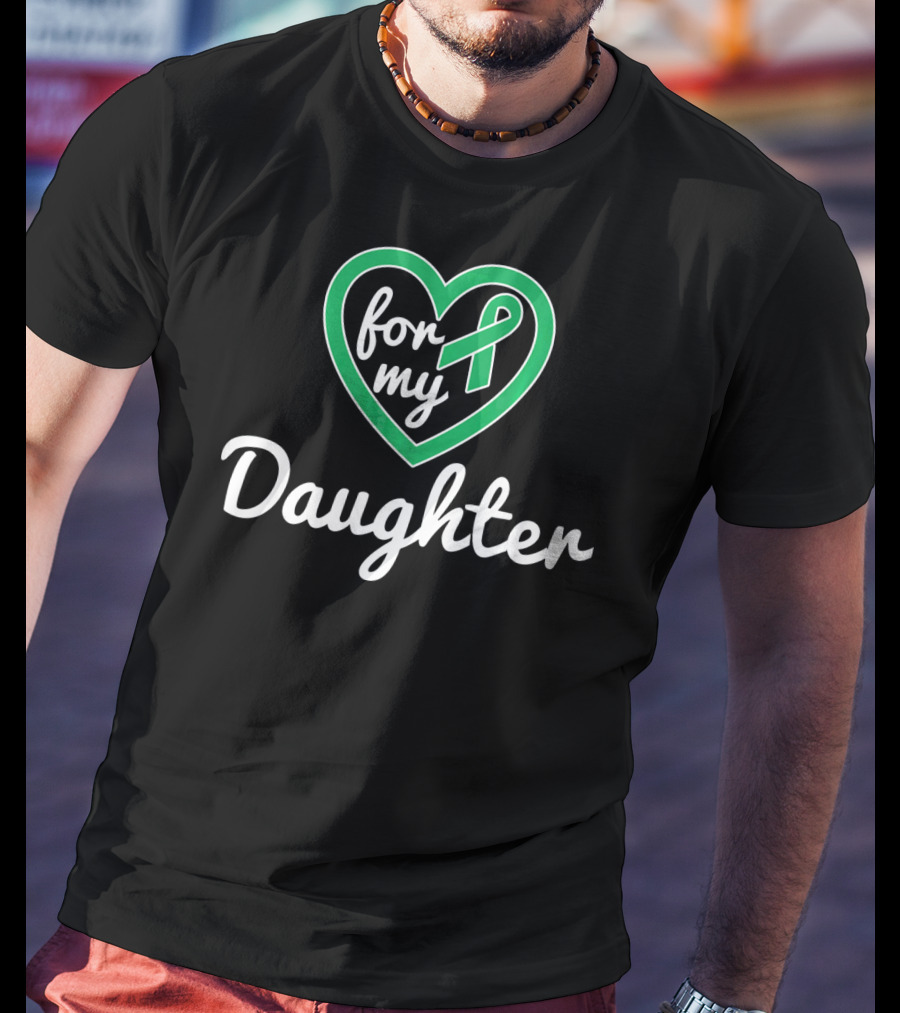 For My Daughter Liver Cancer Awareness Heart T-Shirt