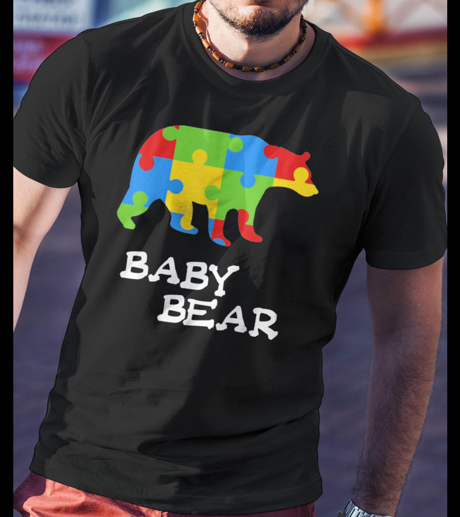 Autism Awareness Baby Bear Puzzle Design For Boy T-Shirt
