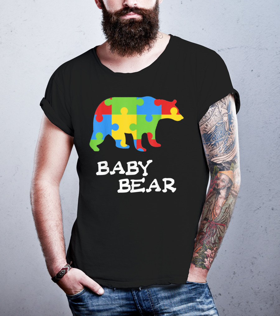 Autism Awareness Baby Bear Puzzle Design For Boy T-Shirt