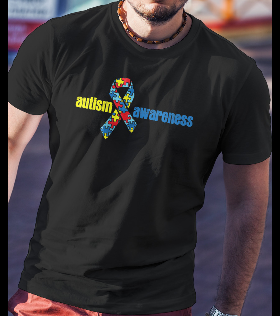 Autism Awareness Ribbon With Puzzle Pieces T-Shirt