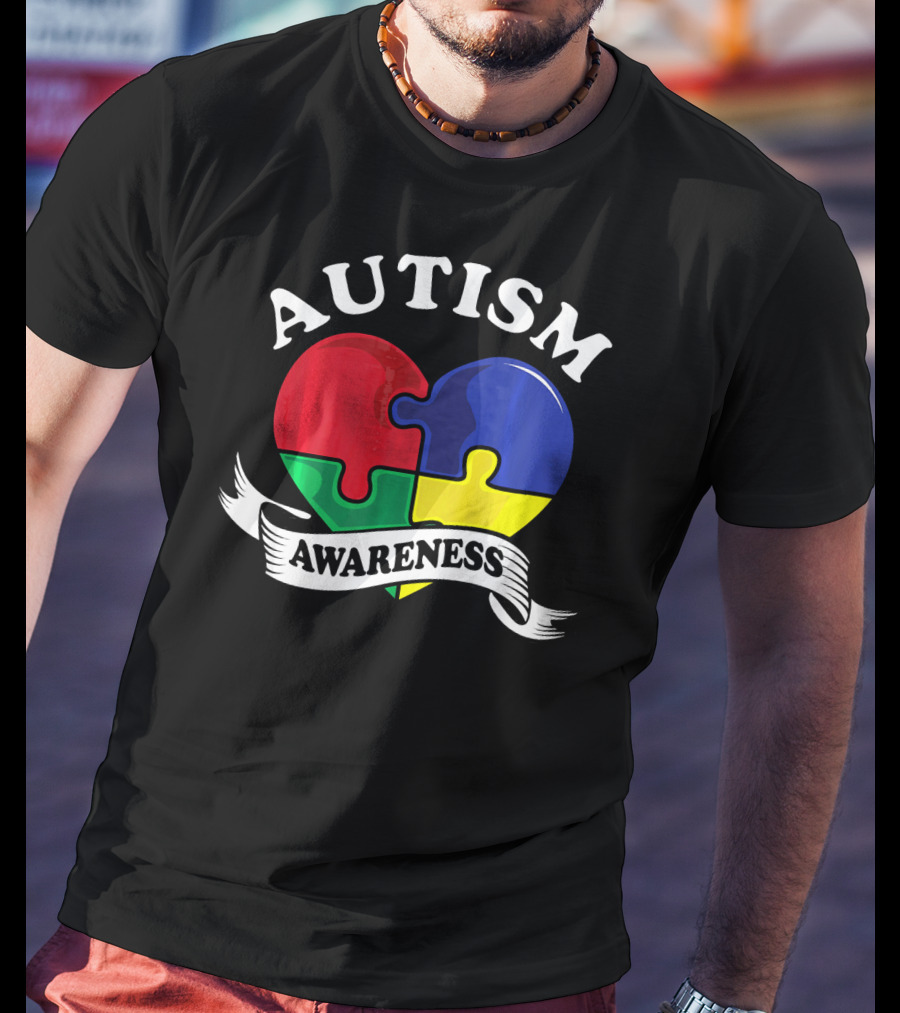 Autism Awareness Heart Puzzle Piece T-Shirt
