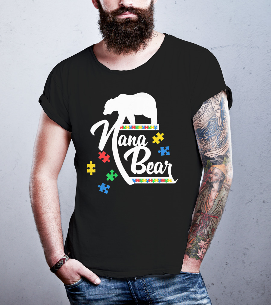 Nana Bear Puzzle Autism Awareness T-Shirt