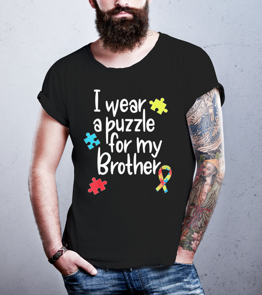 I Wear A Puzzle For My Brother Autism T-Shirt