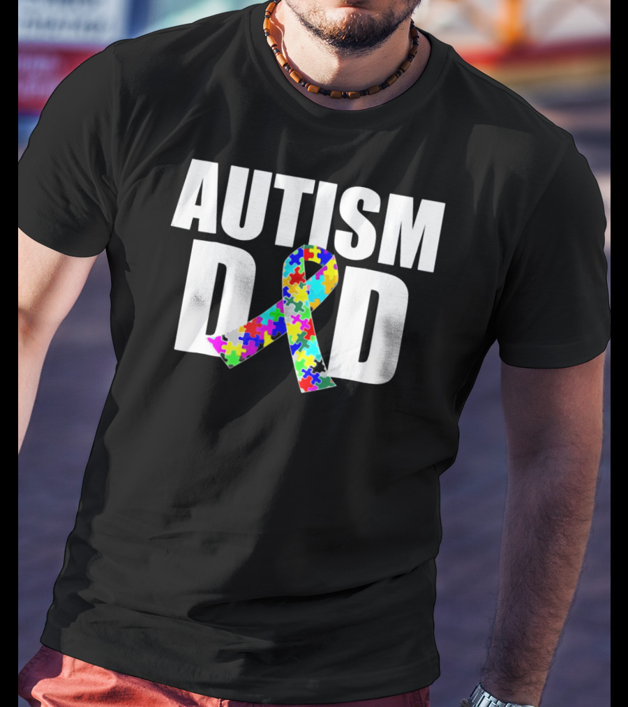 Autism Spectrum Awareness Autism Dad Puzzle T-Shirt