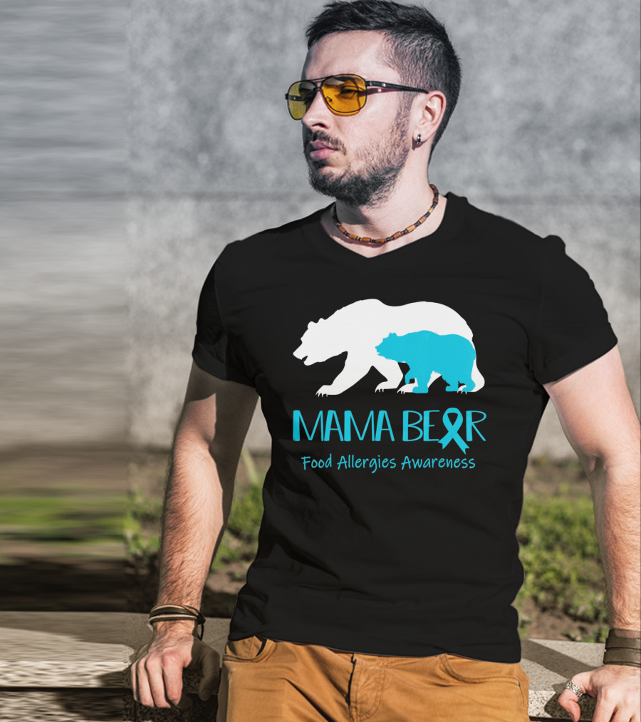 Mama Bear Food Allergies Awareness Ribbon T-Shirt