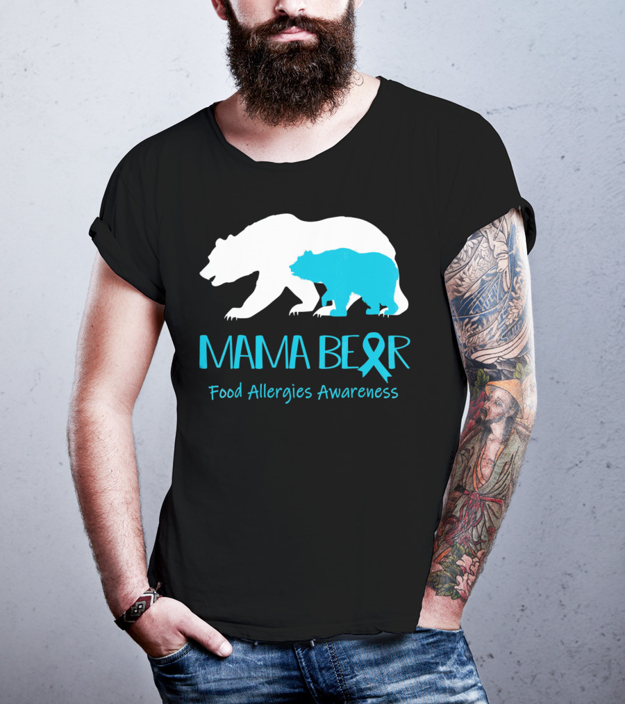 Mama Bear Food Allergies Awareness Ribbon T-Shirt