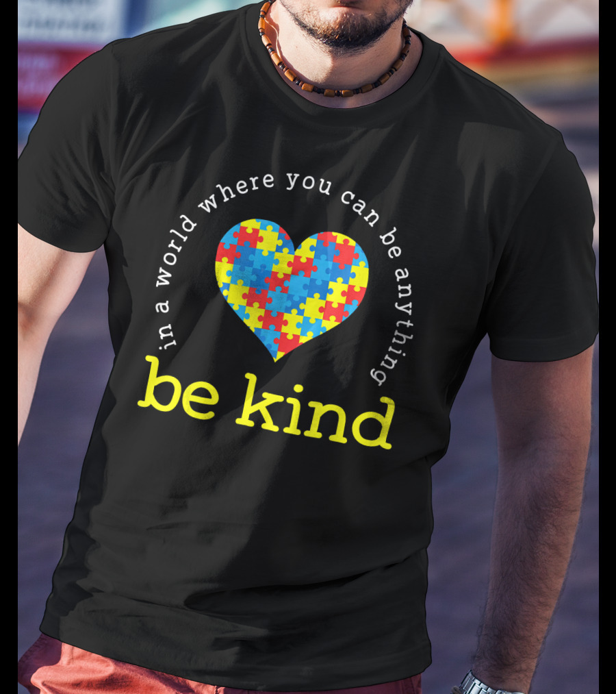 Be Kind Heart Puzzle Autism Awareness T-Shirt
