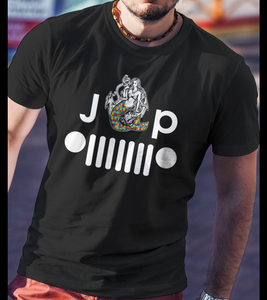 Autism Awareness Mermaid Jeep Girl JP T-Shirt
